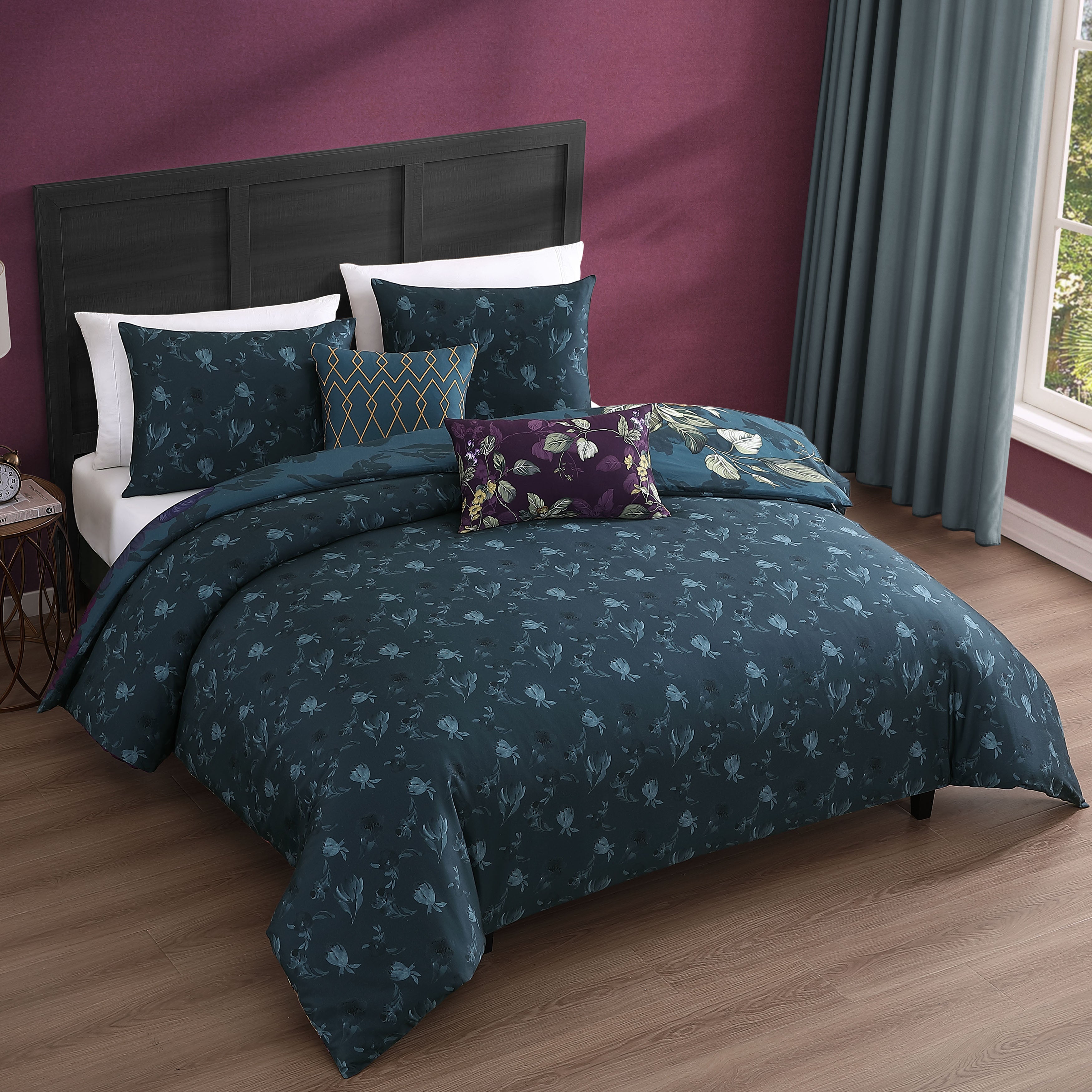 Latest Living Vibrant Flora 5 Piece Reversible Comforter Set