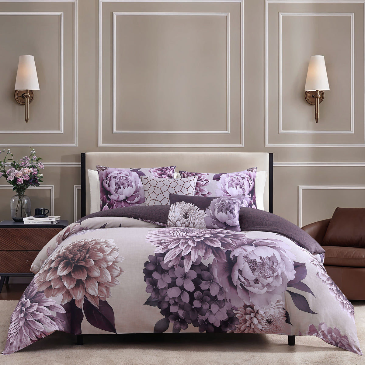 Latest Living Plum Petal 5 Piece Reversible Comforter Set