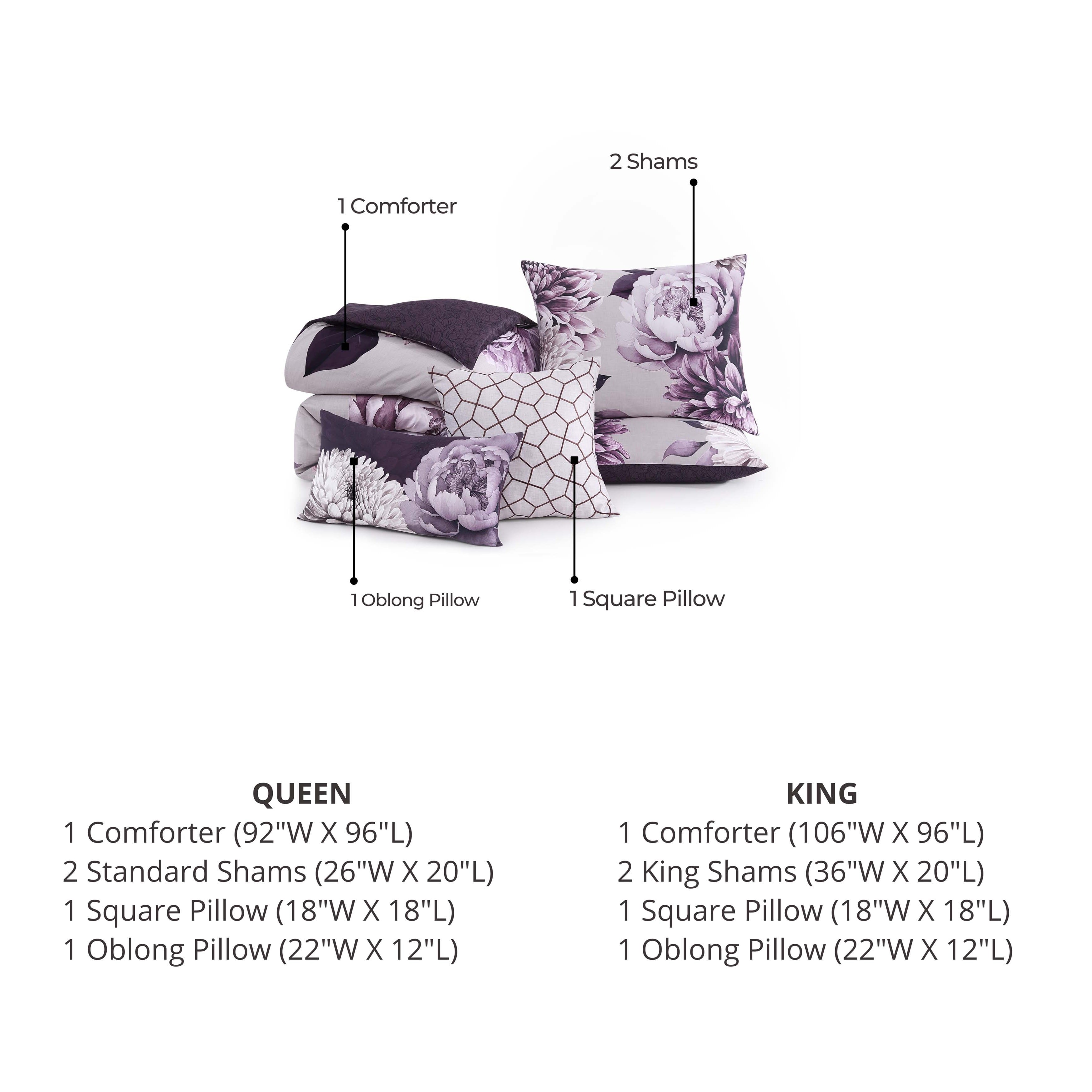 Bebejan Plum Petal 5 Piece Reversible Comforter Set