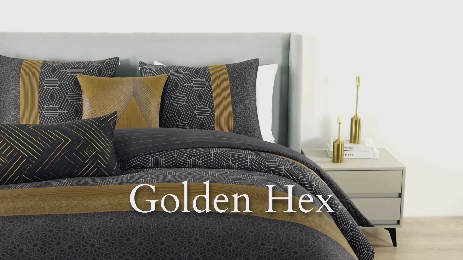 Latest Living Golden Hex 5 Piece Reversible Comforter Set