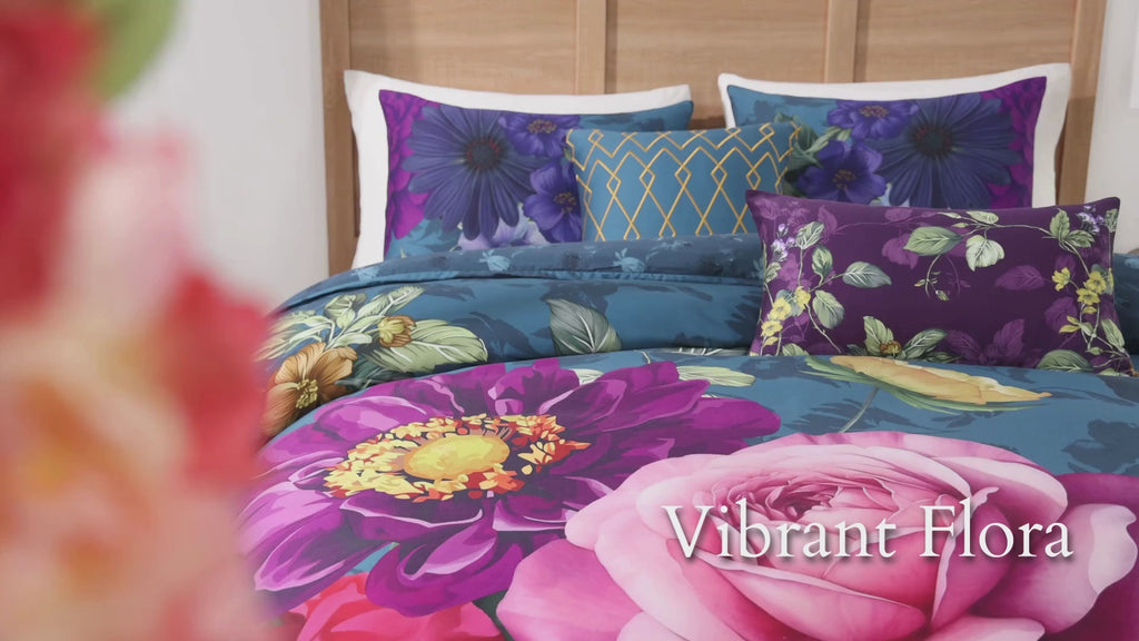 Latest Living Vibrant Flora 5 Piece Reversible Comforter Set