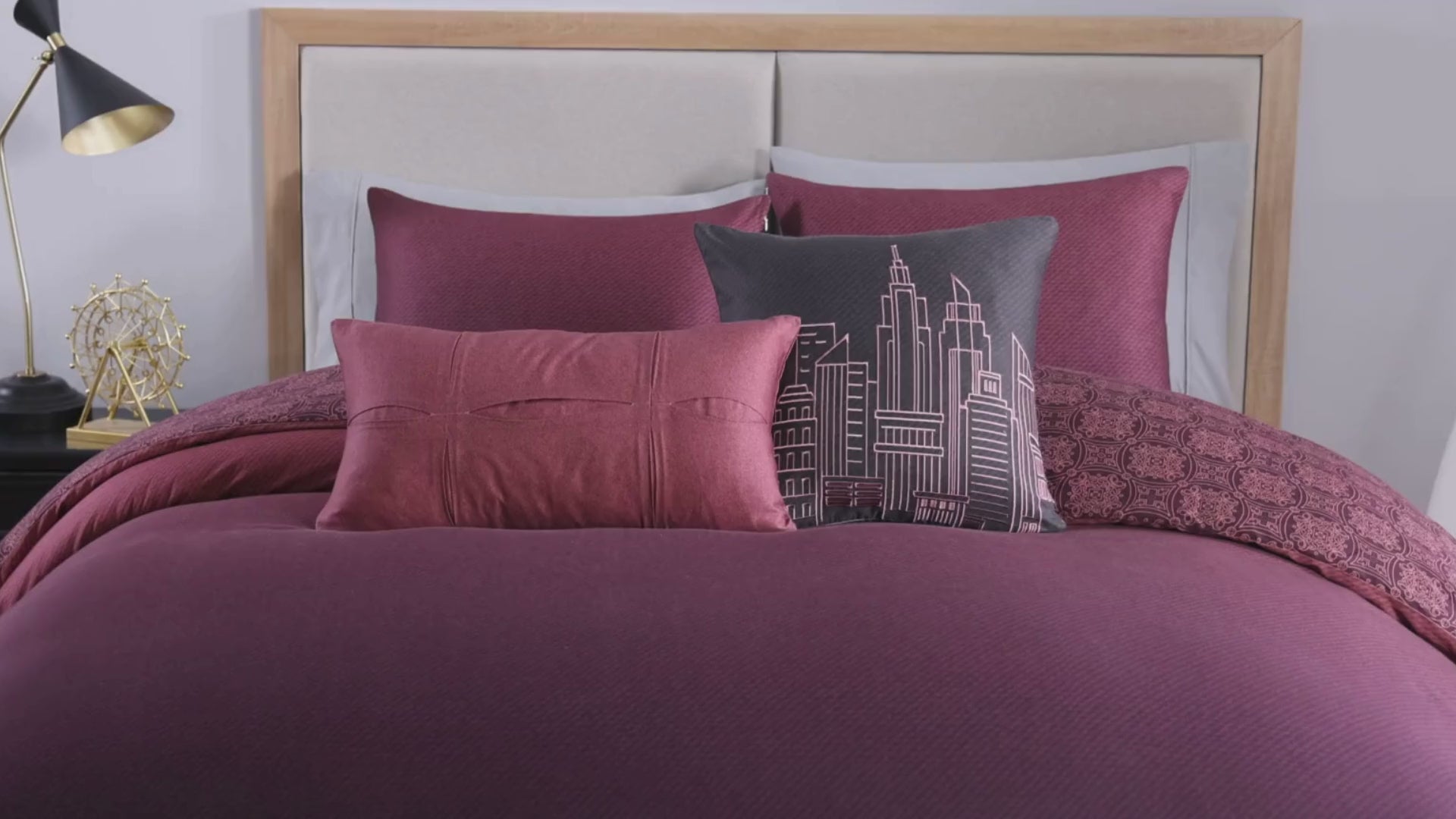 Latest Living Mauve Dreams 5 Piece Reversible Comforter Set