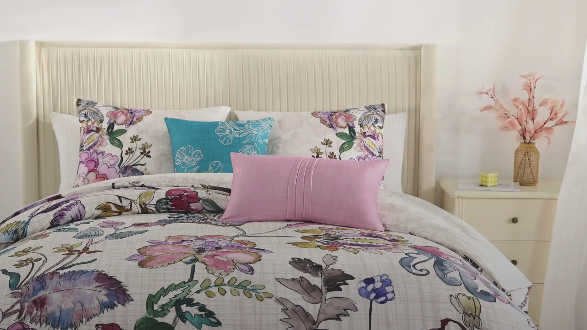 Latest Living Watercolor Jacobean 5 Piece Reversible Comforter Set