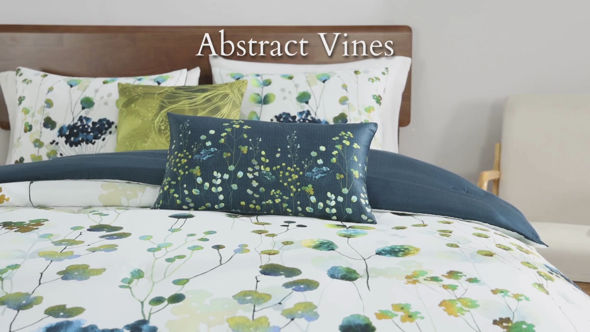 Latest Living Abstract Vines 5 Piece Reversible Comforter Set