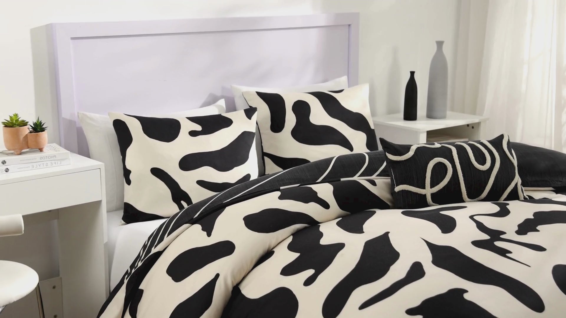 Latest Living Ebony and Ivory Reversible Comforter Set
