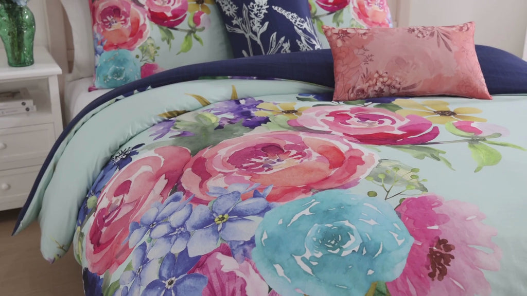 Latest Living Aqua Fiesta 5 Piece Reversible Comforter Set