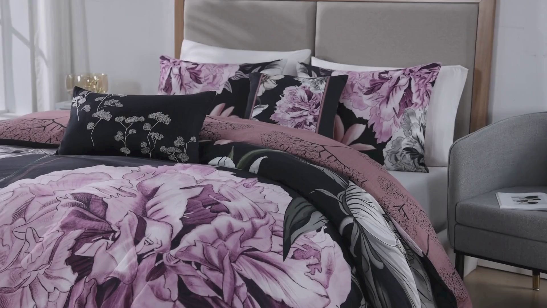 Latest Living Midnight Meadow 5 Piece Reversible Comforter Set