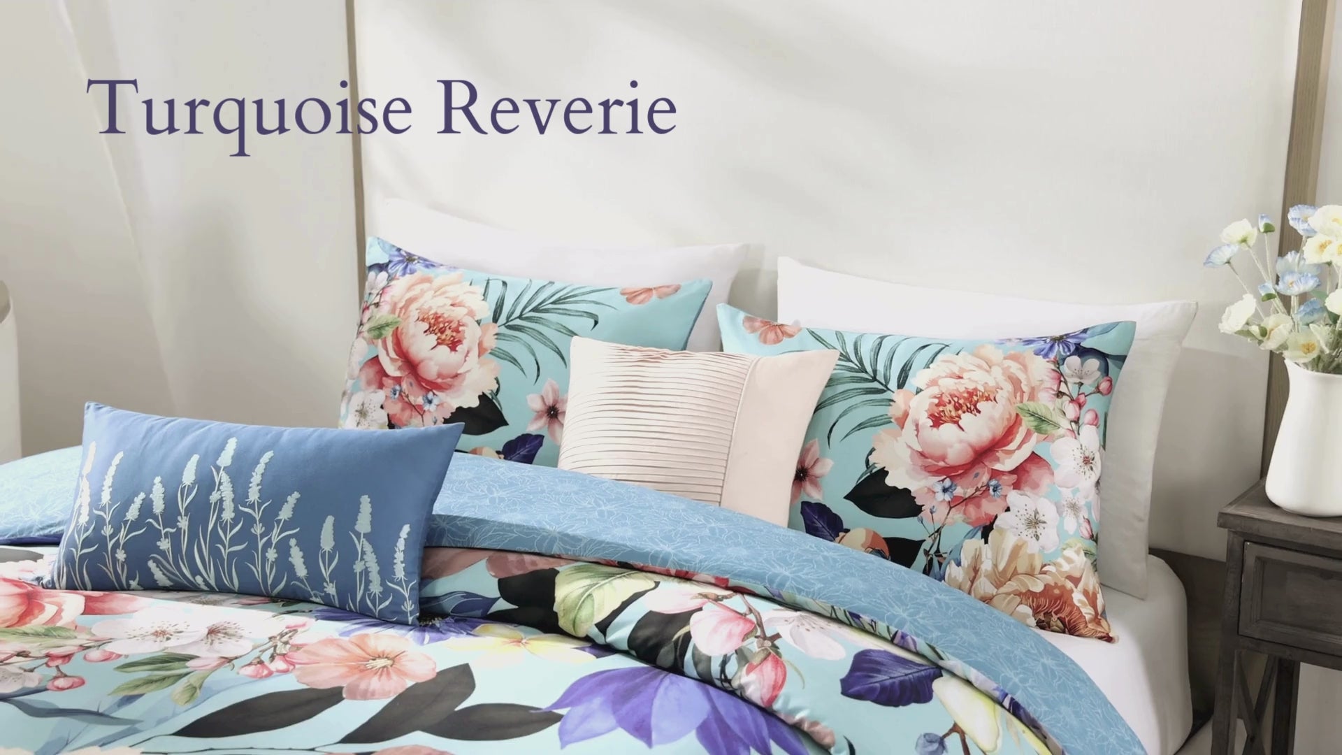 Latest Living Turquoise Reverie 5 Piece Reversible Comforter Set
