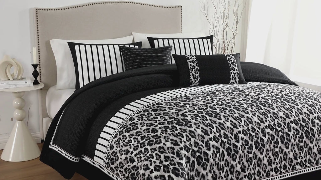 Latest Living Jaguar 5 Piece Reversible Comforter Set