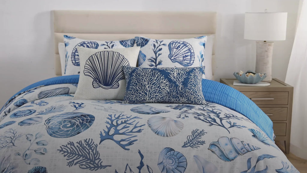 Latest Living Shell and Seaplant 5 Piece Reversible Comforter Set