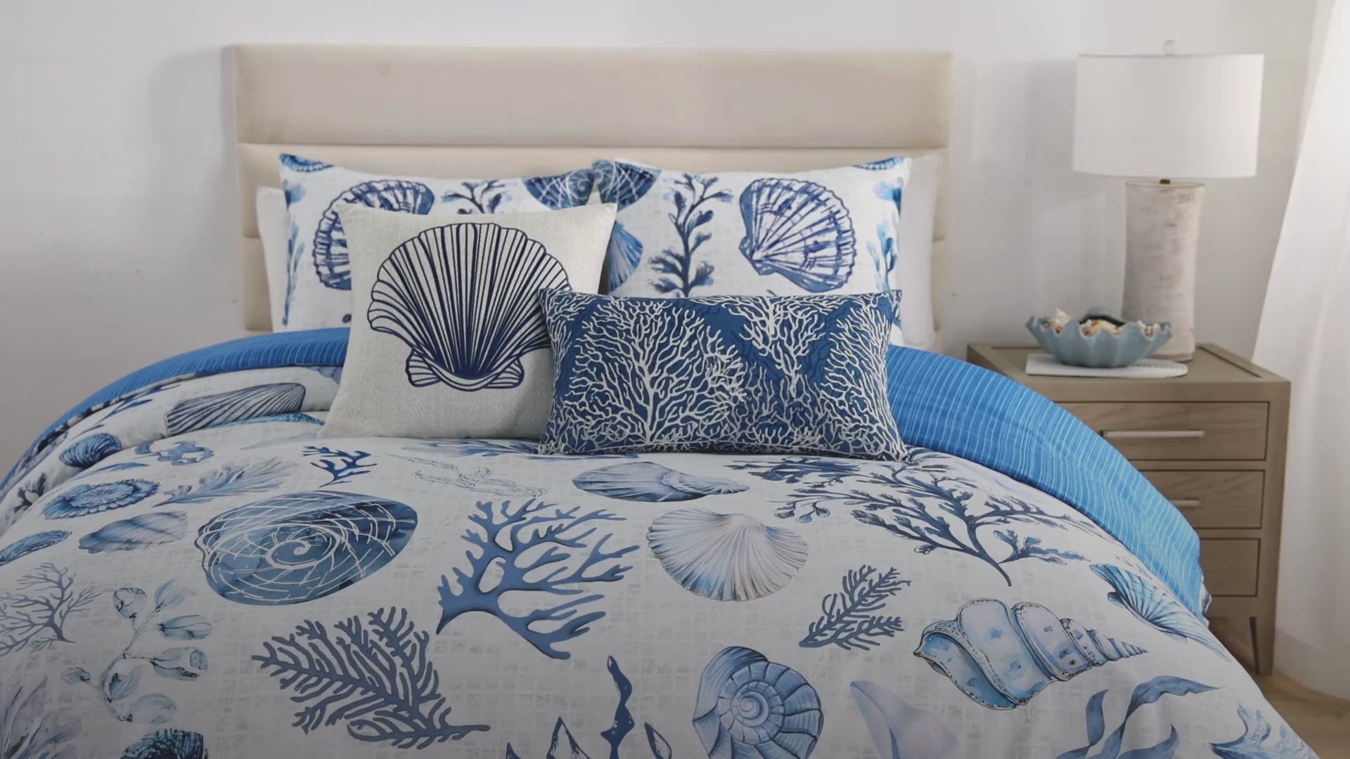 Latest Living Shell and Seaplant 5 Piece Reversible Comforter Set